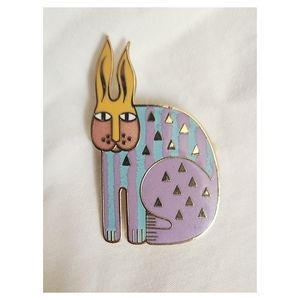Vintage 80s Laurel Burch "Rabbit for Ross" Brooch